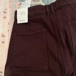 Zara High rise brown jeans xs